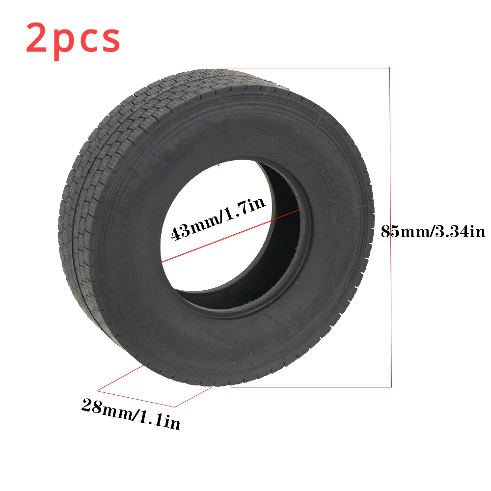 2 Stuks Rubberen Banden voor 1/14 Tamiya RC Truck Auto Voor Scania 770S Voor Volvo FH16 Voor Man