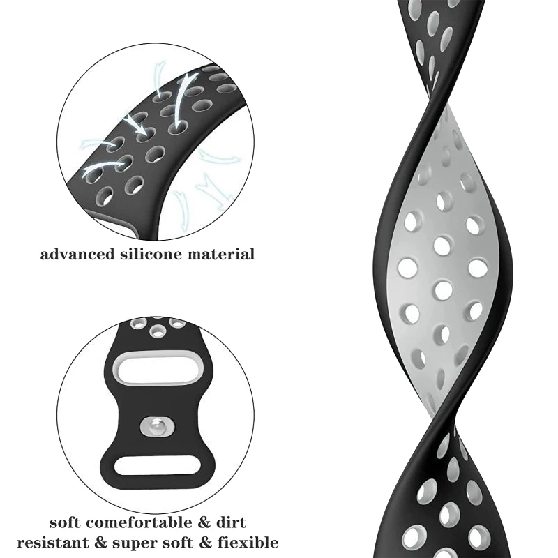 Silicone Strap For Apple Watch band 8 7 45mm 41mm 49 44mm 42mm 40mm 38mm Breathable Wristband For iWatch series 6 5 4 3 SE Ultra