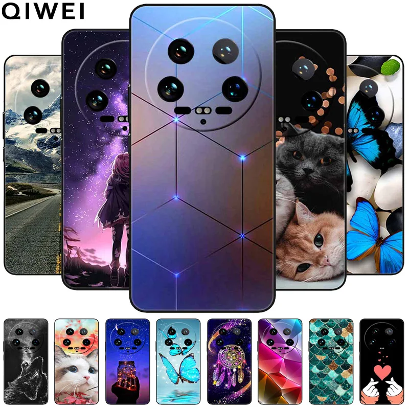 For Xiaomi 14 Ultra Case Luxury TPU Soft Silicone Back Cover for Xiaomi 14 Ultra 5G Phone Cases Mi 14Ultra Cute Cats Funda Shell