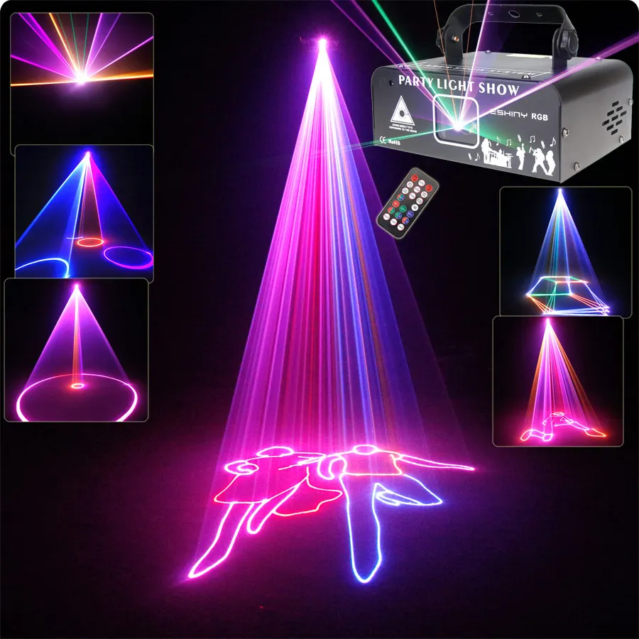 

ESHINY 1W 2W RGB Animation Laser Light Disco DJ Projector Beam Stage DMX Dance Bar Party Christmas Effect Decoration Show G22RN7