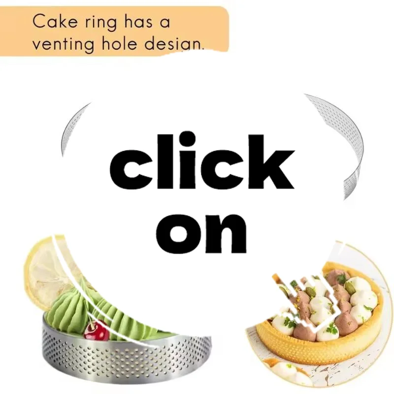 【Neu】 5/6/7/8 cm klassische Mousse-Ring-Kuchenform aus Edelstahl 304 mit Loch, Tortenboden, Turm, Obstkuchen, Quiches, Backwerkzeug