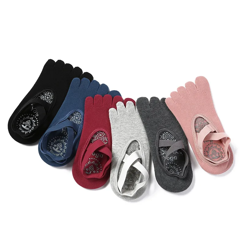 Yoga Strap Five Fingers Antiderrapante Feminino Dot Glue Toe Meias Invisible Yoga Meias Cross-border Hot Sales