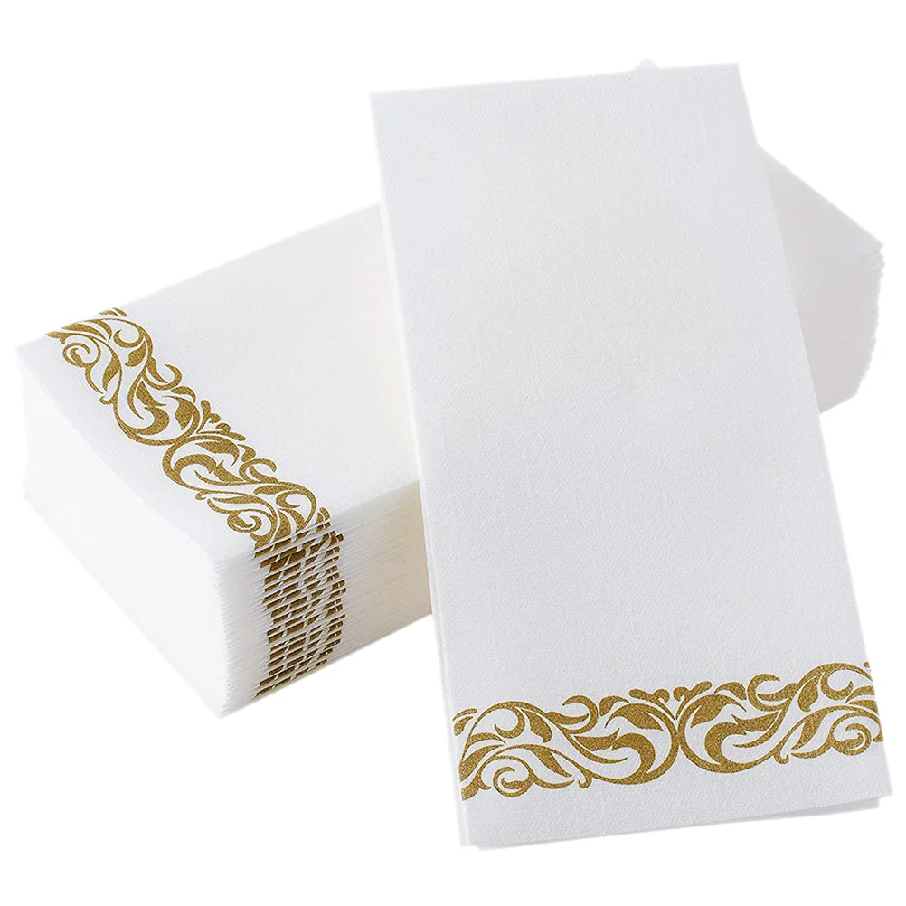 Servilletas de papel de 25 piezas, servilletas decorativas para fiestas, cenas, bodas, pañuelos de cóctel dorados