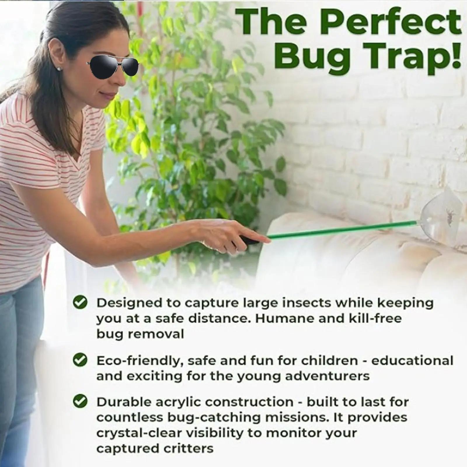 Viewing Catcher Kids Adults Quick Release Hand Tool Bug Catching Tool for
