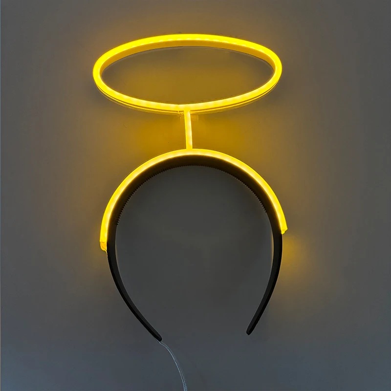 New Light Up Angel Headband Glowing LED Cupid Hairband For Girl Women Luminous Halo Headband Cosplay Headwear