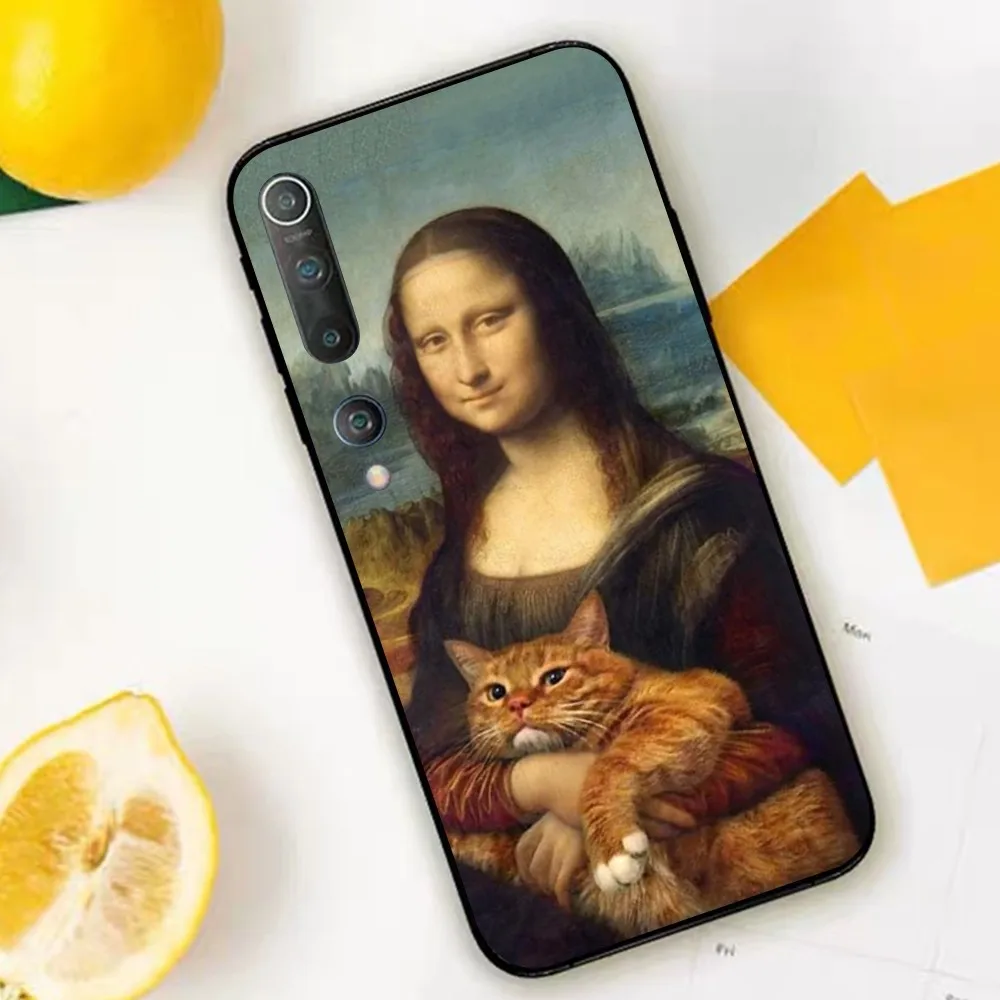 Van Gogh Mona Lisa Fun Cat Art Mousepad For Xiaomi Mi 5X 8 9 10 11 12 lite pro 10T PocoX3pro PocoM3 Note 10 pro lite