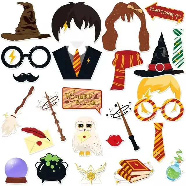 Cartoon Magic Academy Verjaardagsfeestje Supply Wegwerp Banner Cake Topper Hangende Vlag Ballonnen Set Hot Harries Decoratie