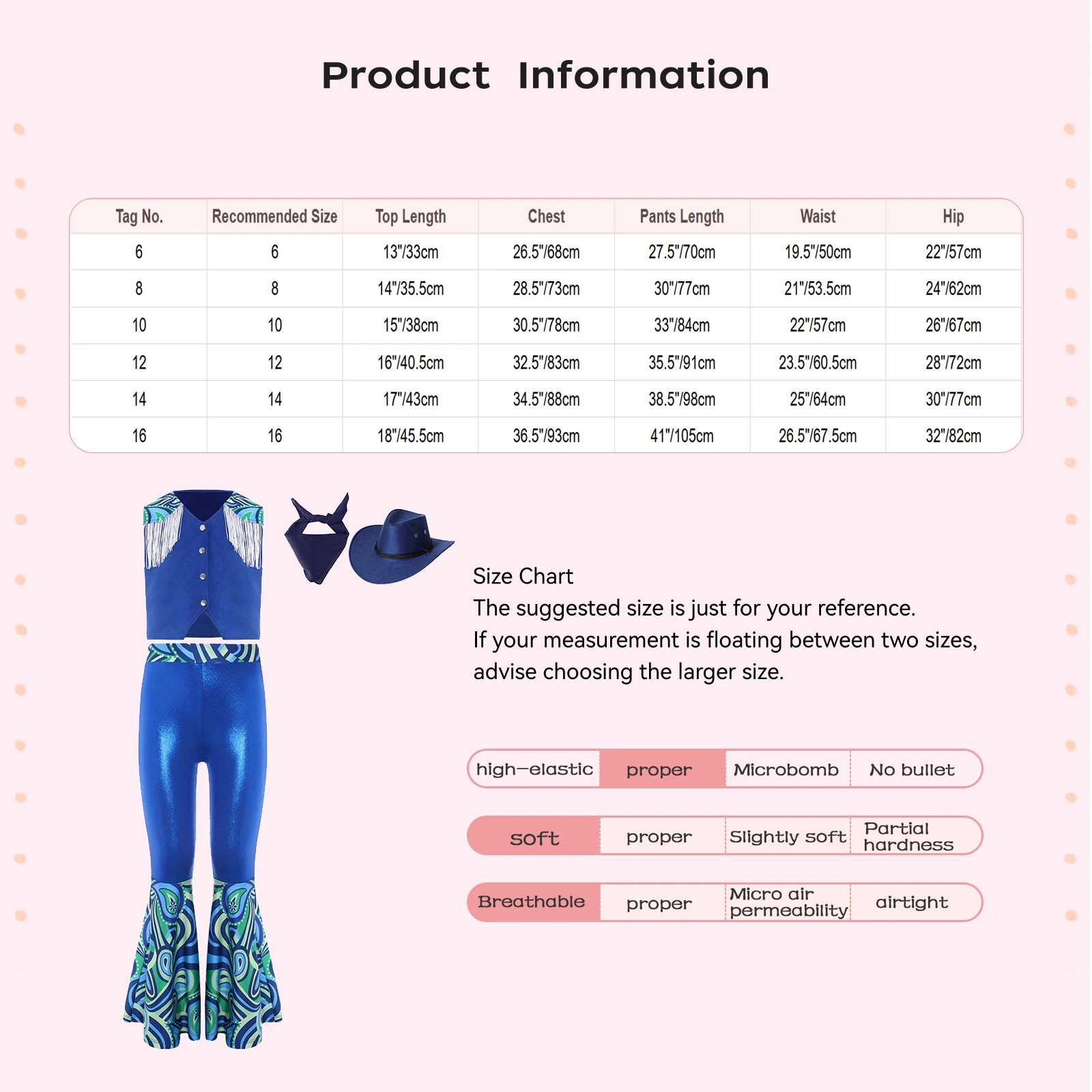 6-16Y الفتيات حفلة الهالوين راعية البقر الغربية تأثيري حلي هامش سترة جرس أسفل السراويل ديسكو الرقص مرحلة الأداء الملابس
