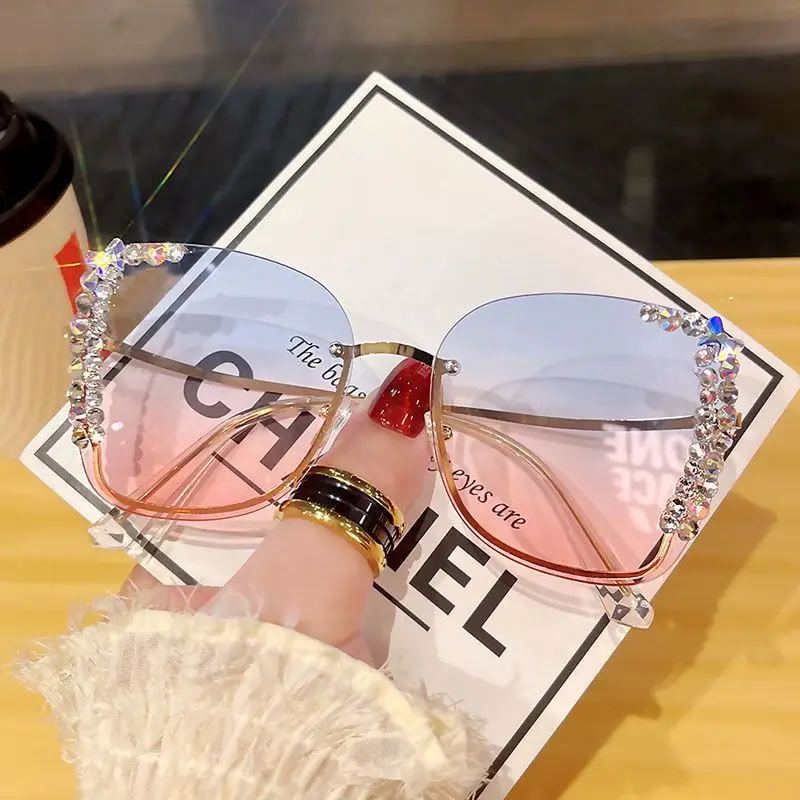 

UV Protection Sunglasses Women's Large Frame Fashion Square Sunglasses Street Hipster UV400 Toad Glasses DIY Accessories Glasses