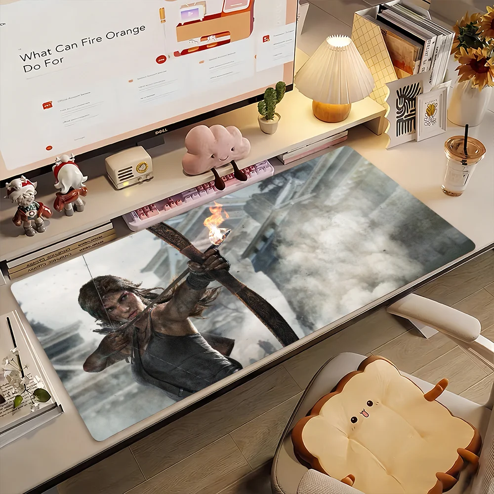 Game T-Tomb R-Raider Mouse Pad Non-slip Rubber Gamer Balance Computer Mat Decoracion Deskmat Laptop Office Large