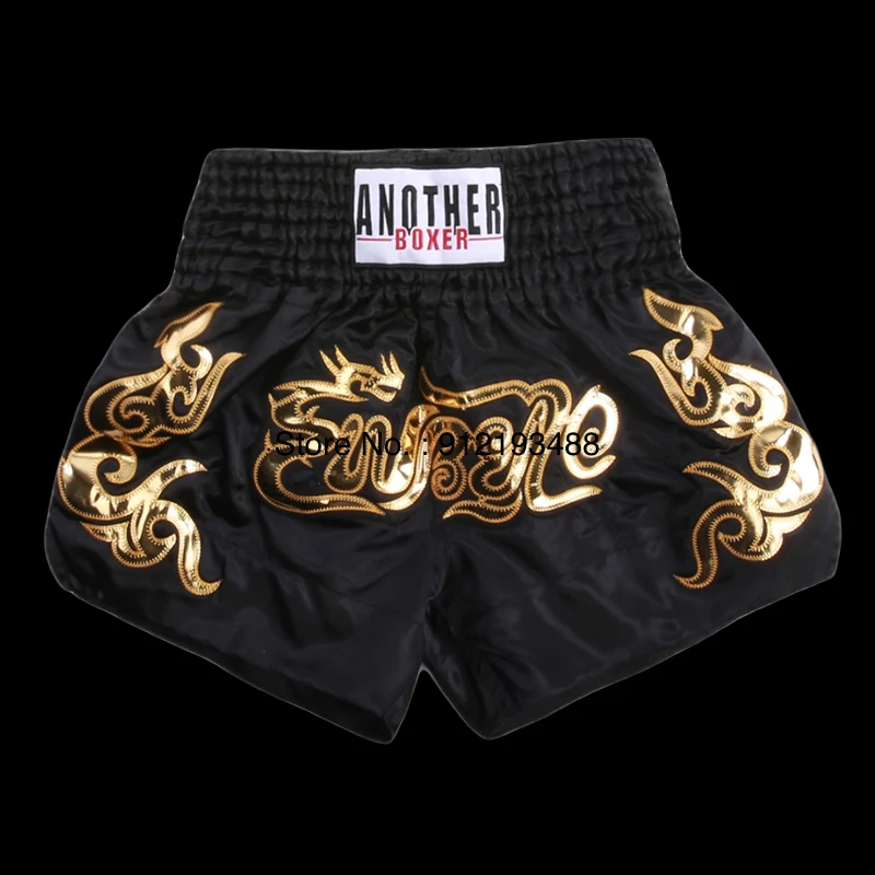 Muay Thai Shorts Satin Kick Boxing Training Pants Men Women Kids Embroidered MMA Martial Arts Grappling Kickboxing Fight Shorts