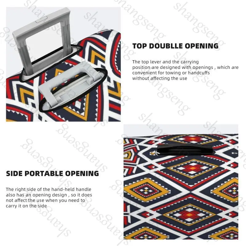 Seamless ethnic tribal pattern Thick Elastic Luggage Protective Cover Zipper Suit For Bag Suitcase Covers Trolley Cover Travel