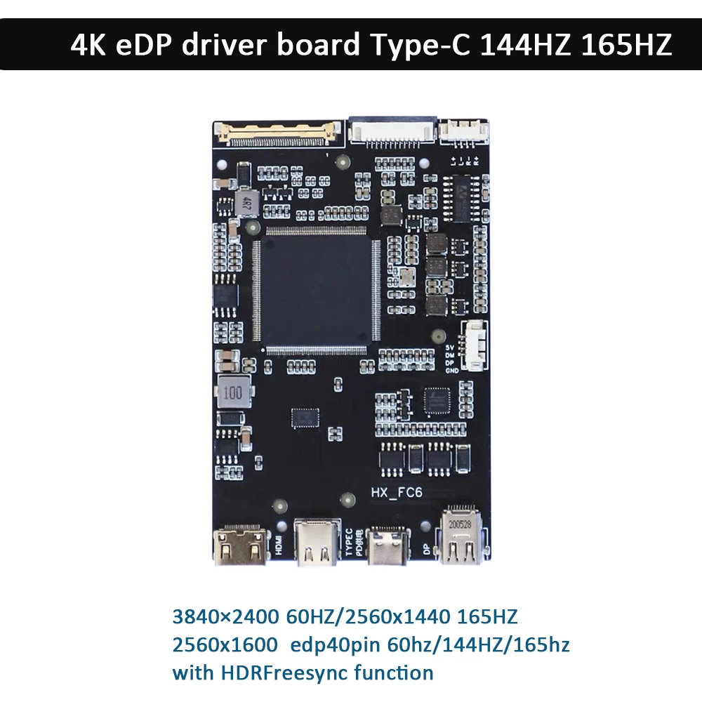 شاشة محمولة مع hdresync ، لوحة تشغيل حافة 4K ، Type-C ، من من من من نوع C ، Hz ، Hz frez ، DIY ، توفر رقم الموديل قبل الدفع