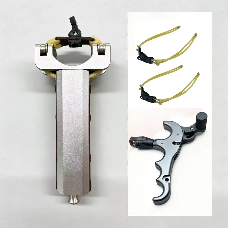 1SET CNC Machining Automatic Slingshot Aluminum Alloy Outdoor Portable Hunting Tool Set