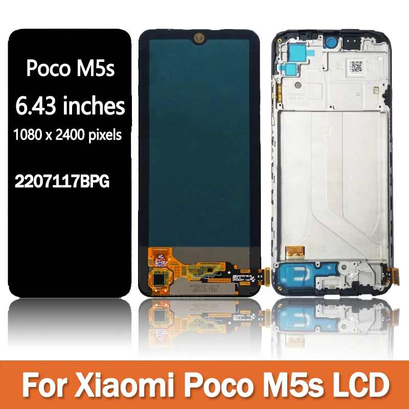 Super AMOLED For Xiaomi Poco M5s lcd 2207117BPG Display touch screen digitizer Assembly replacement for Poco M5S lcd display