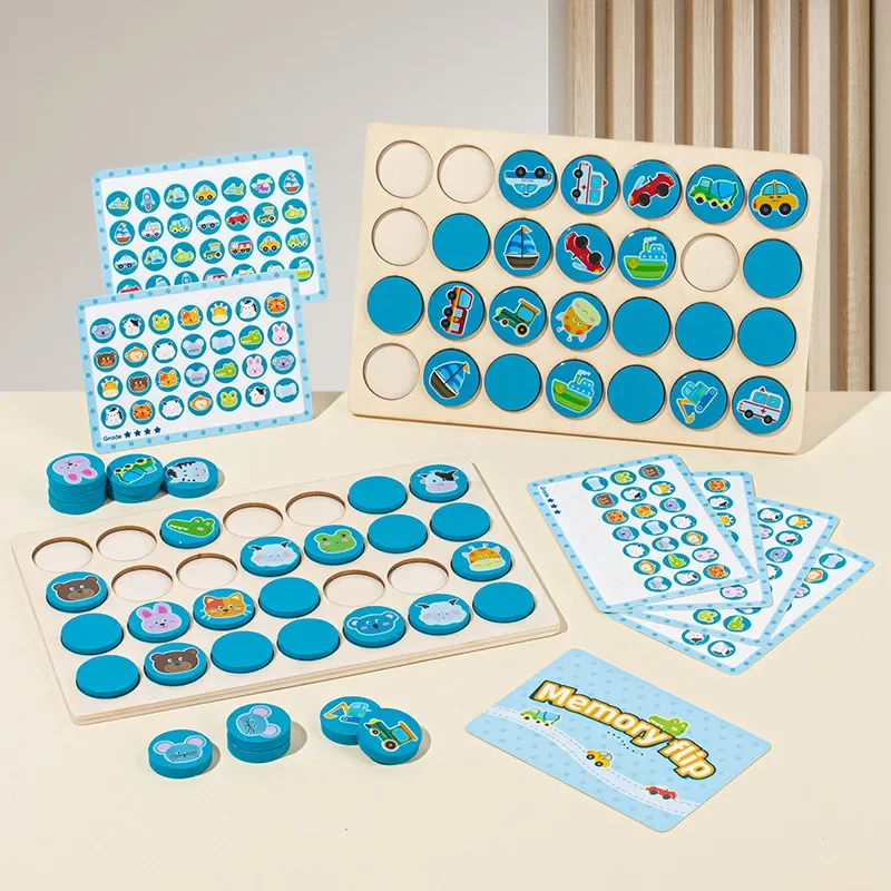 

Игра-головоломка Find The Same Pattern, детские развивающие деревянные игрушки Монтессори с изображением животных на память, шахматы, обучение мышлению