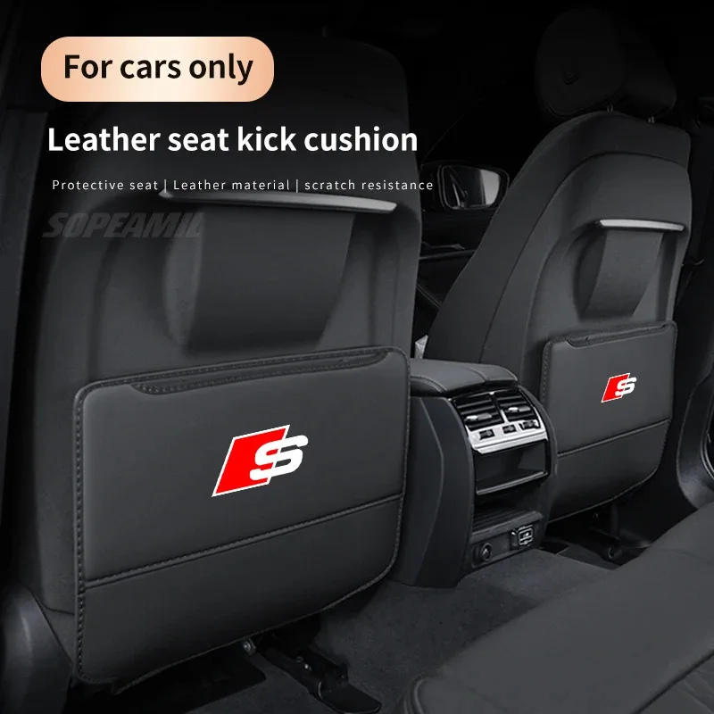 

For Audi S Line S3 S4 S5 S6 S7 S8 SQ5 SQ7 RS3 RS4 RS5 RS6 RS7 Car Seat Back Storage Bag Rear Backrest Protection Anti-kick Pad
