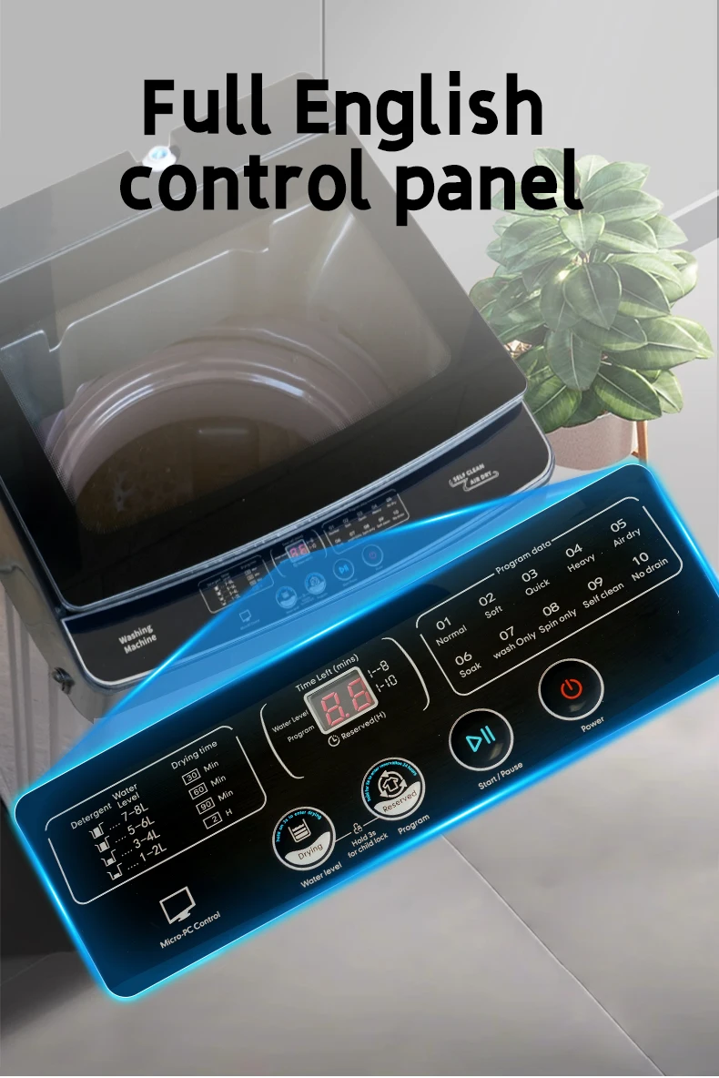 Fully Automatic Washing Machine with Dryer Household Pulsator All-In-One Washer 8.5kg Large Capacity Washing Machine