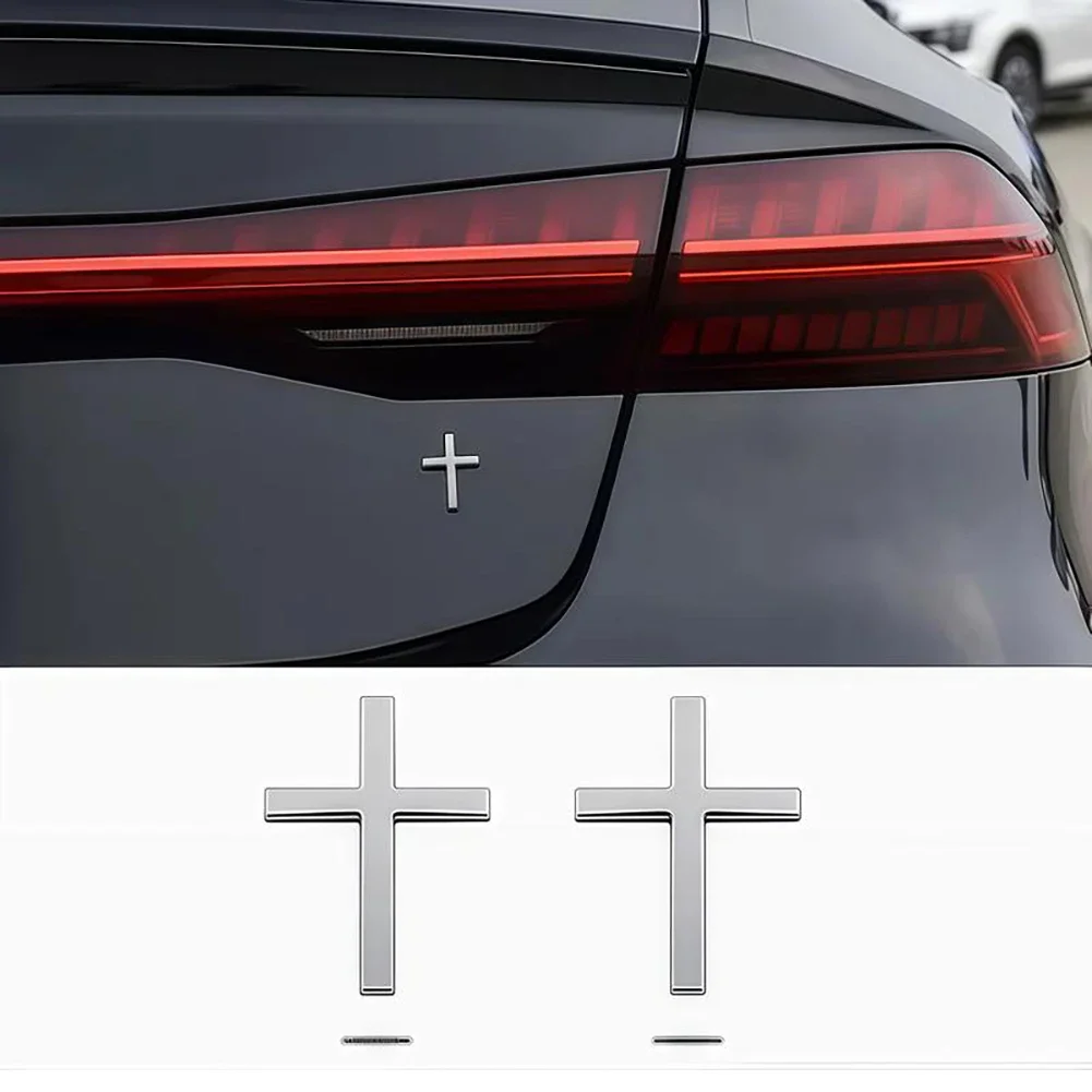 3D Metal Cross Car Sticker Christian Religious Symbol Auto Emblem Badge Vehicle Body Decor Decal For Personalized Vehicle