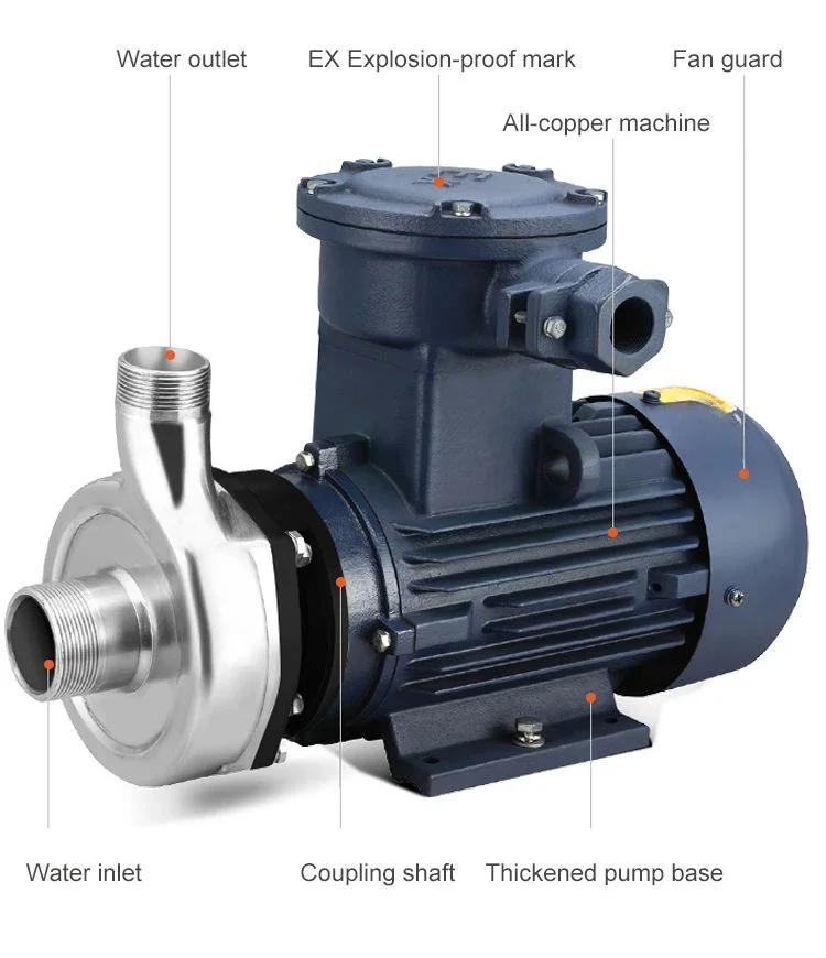 316 stainless steel high temperature electric centrifugal pumps for irrigation and industry