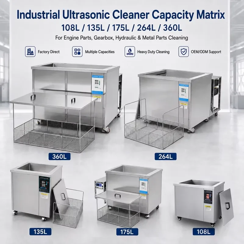 108L-360L Industrial Ultrasonic Cleaner with Filter for Engine Block Reconstruction Transmission Auto Parts Cleaning