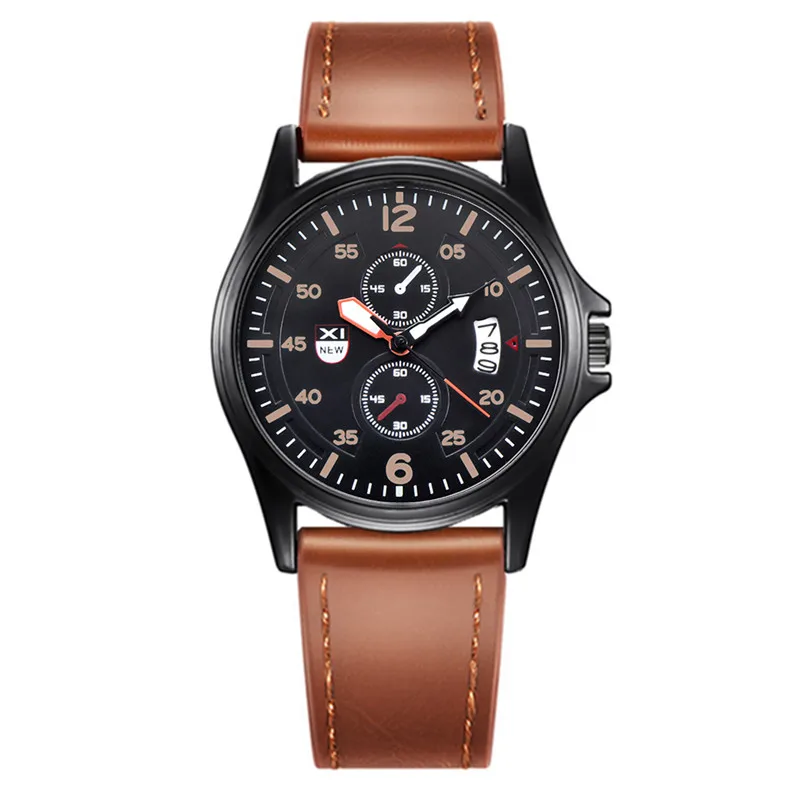 1 teil/los Männer XINEW Marke Uhren Relogio Masculino Mode Lässig Leder Band Datum Quarzuhr Montre Homme Reloj Hombre 2025