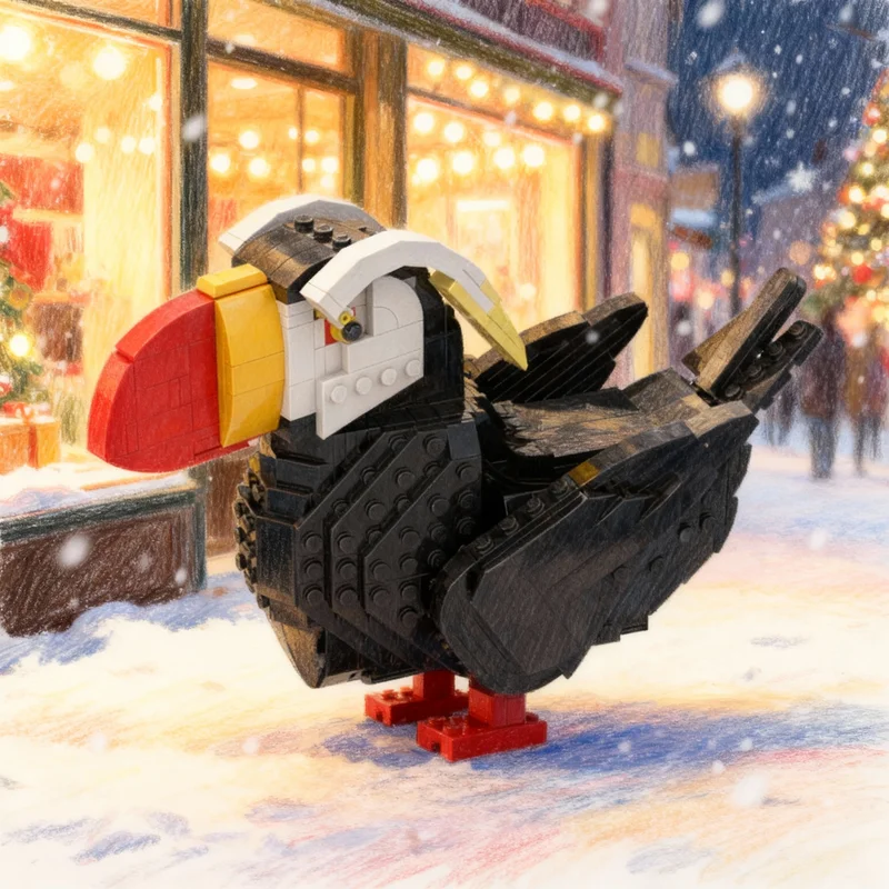 

460pcs MOC Tufted Puffin Creator Model Building Blocks DIY Gift Creative Collectible Display Decor Premium Adult Kids Desk Home