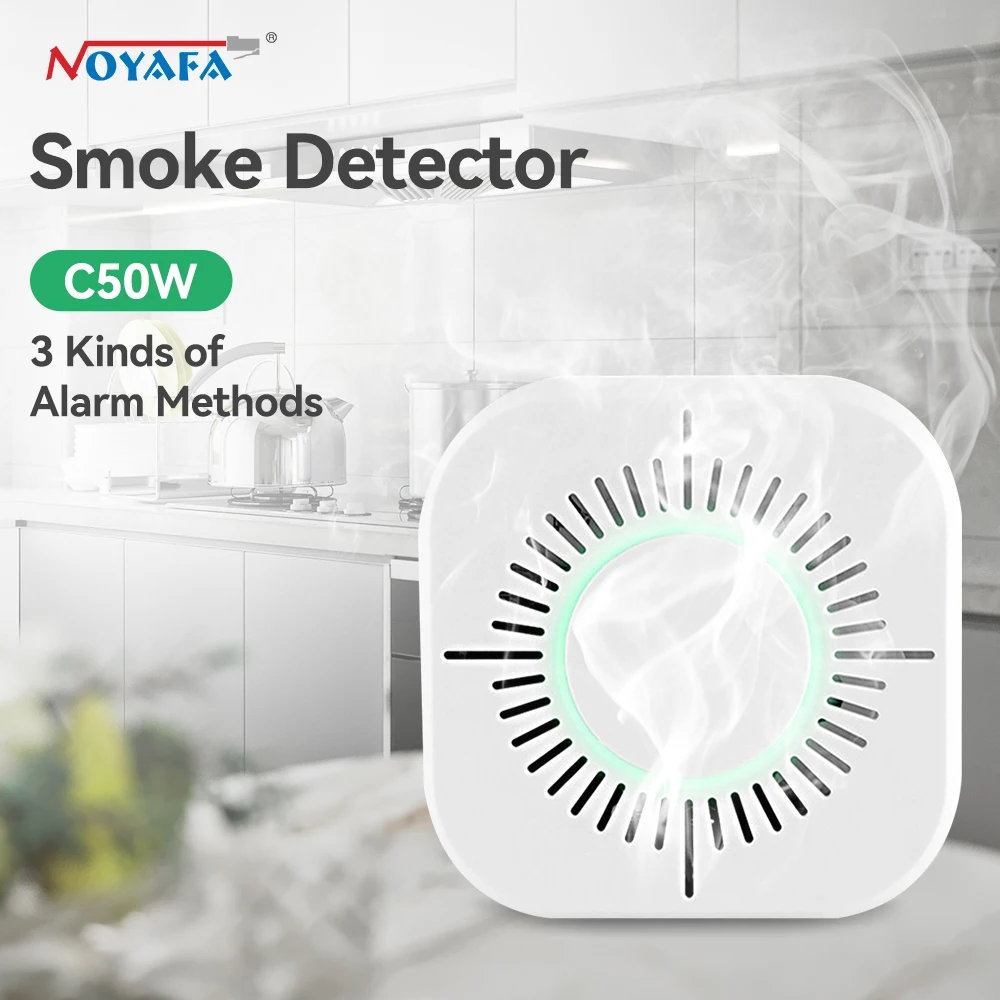 

NOYAFA C50W Smart Smoke Detector Wireless 433MHz RF Fire Alarm Smoke Sensor Security Protection Safety With 433mhz Host