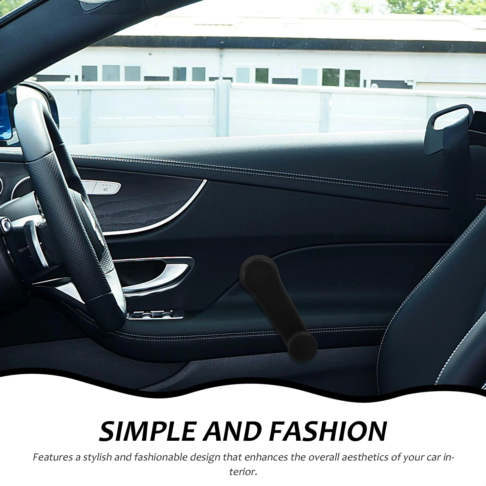 

1 Pair Crank Handle ABS Smooth Installation Universal Car Window Handle Universal Auto Lever Black Aluminum Regulators