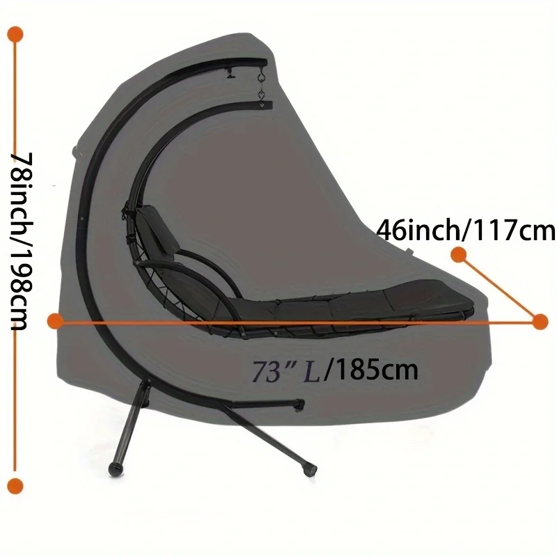 The 73-inch patio hanging sofa lounge and façade 420D waterproof exterior arc hammock swing chair cover zipper Chair sunscreen c