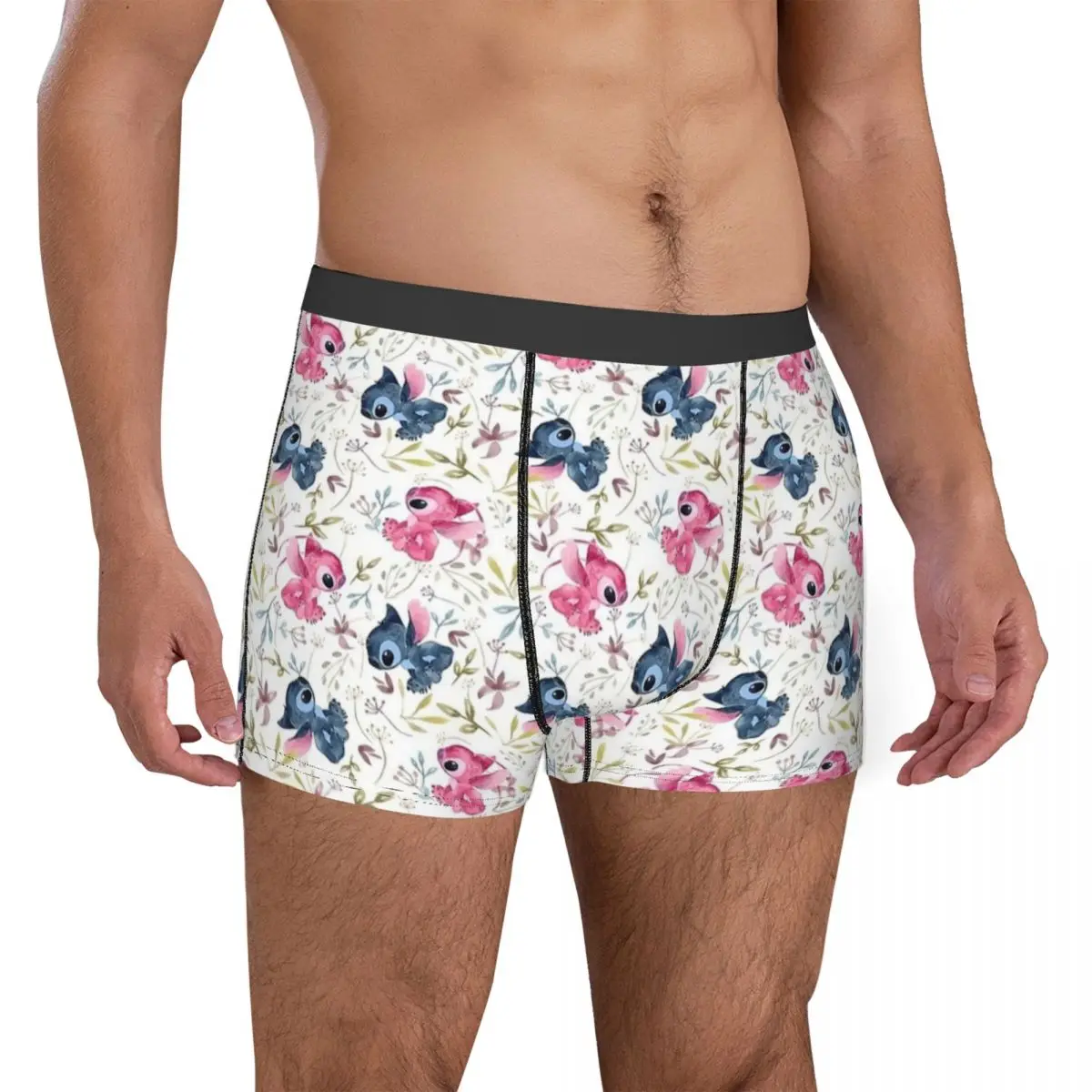 Stitch Tropical Floral intimo da uomo Boxer slip pantaloncini mutandine novità mutande morbide per Homme Plus Size