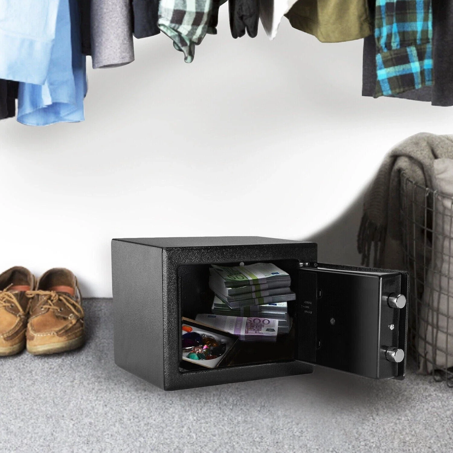 Digital Electronic Safe Box Keypad Lock Security Box Fireproof Lock Box Electronic Lock Small Lockable Storage Household Cabinet