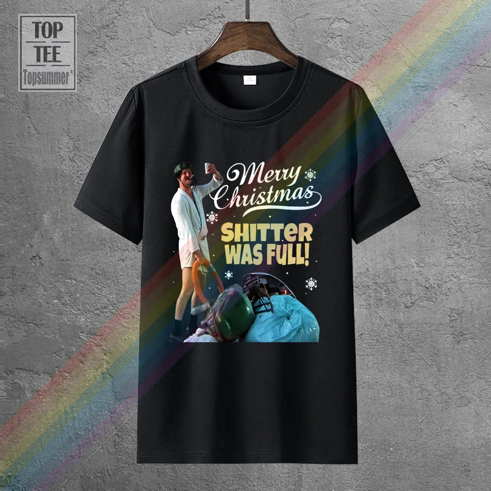 

Счастливого Рождества, футболка с надписью Shitter Was Full, футболка унисекс из тяжелого хлопка