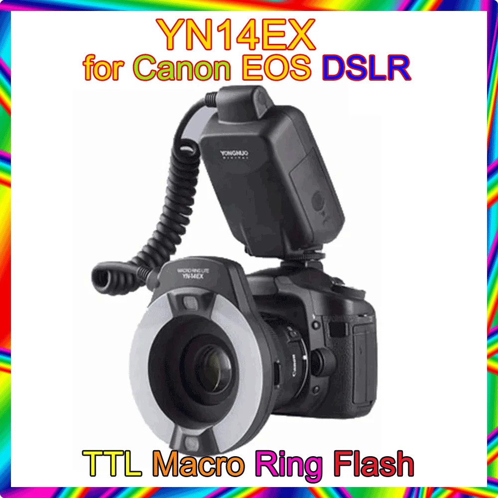 YONGNUO YN-14EX YN14EX TTL Macro Ring Flash/LED Flash Light with Adapter Ring for Canon EOS DSLR Cameras as Canon MR-14EX