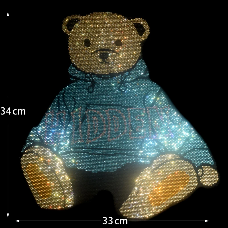 

High-quality shiny cute bear ironing DIY iron on sweater jacket clothing accessories fashion large patch