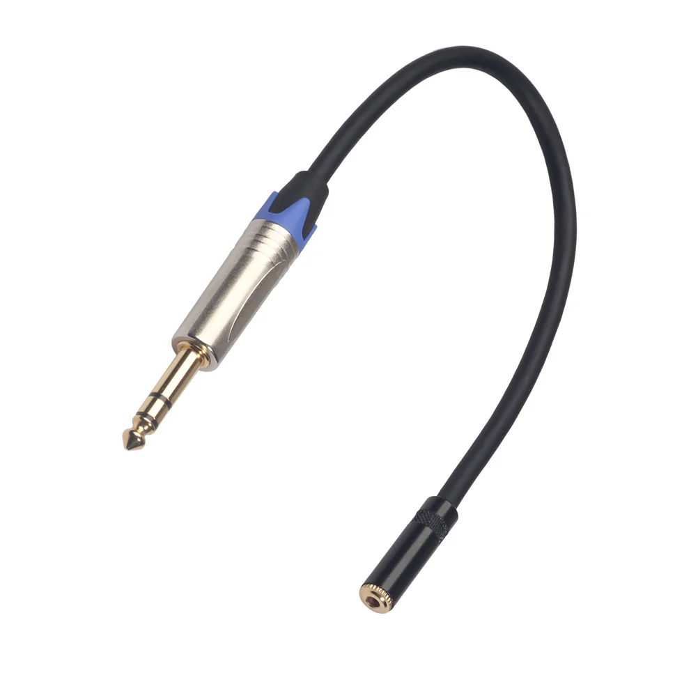

6.35mm Stereo Plug Male to 3.5mm Stereo Jack Female Black Audio Cable 0.3m Professional Headphone Extension Cable High