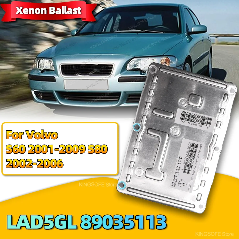 LAD5GL 89035113 Xenon Headlight Ballast D1S D1R D2S D2R Control Unit For Volvo S60 2001-2009 S80 2002 2003 2004 2005 2006