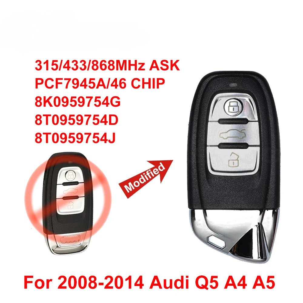 Superkey modificato come chiave per auto a distanza stile Lamborghini per Audi 2008 2009 2010 2011 2012 2013 A4 A5 Q5 muslimatexb