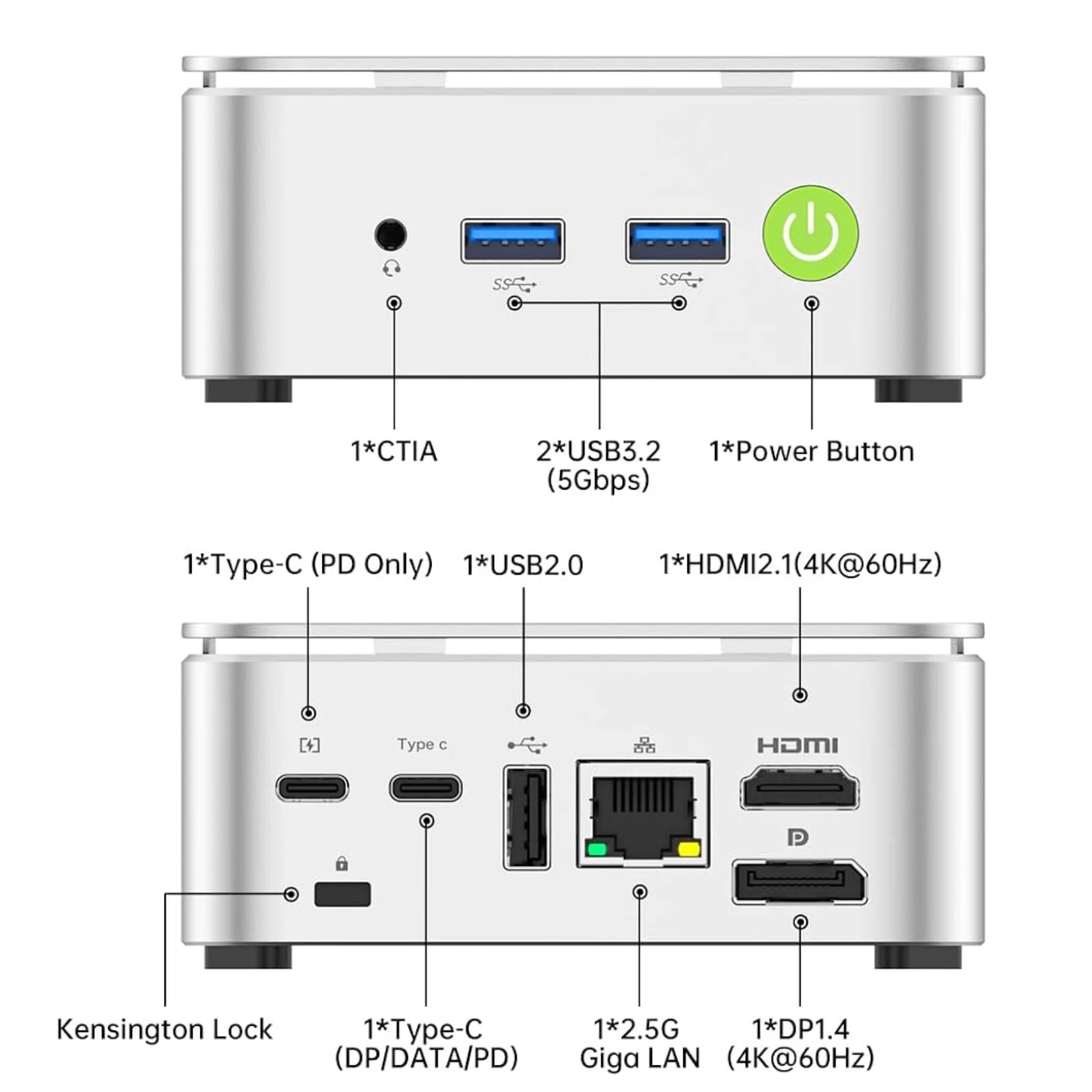 GMKtec G10 Mini PC AMD Ryzen 5 3500U (Beats N150/N97) 2.5GbE NIC LAN أجهزة كمبيوتر مكتبية صغيرة WiFi 5، Type-C، شاشة ثلاثية 4K