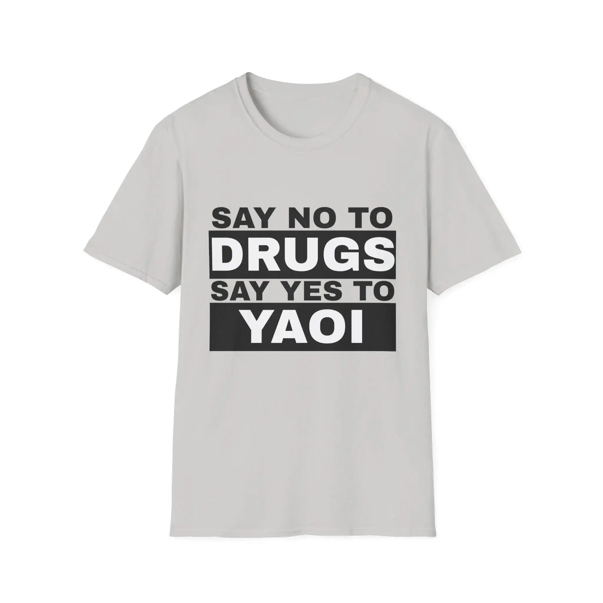 Y2k Fashion T Shirts Say No To Drugs Say Yes To Yaoi Graphic Print TShirt Round Neck Short Sleeved Casual Loose T-shirt Unisex