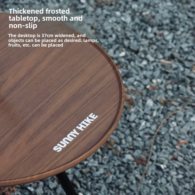 2025 Camping Round Table with Light Stand Ultralight Portable Folding Table with Adjustable Legs for Picnic Indoor/Outdoor