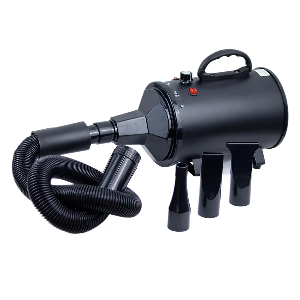 Pet Dog Hair Dryer Professional for Dogs Cat Grooming Warm Wind Adjustable Blow-Dryer with 3 Nozzles and Extendable Hose