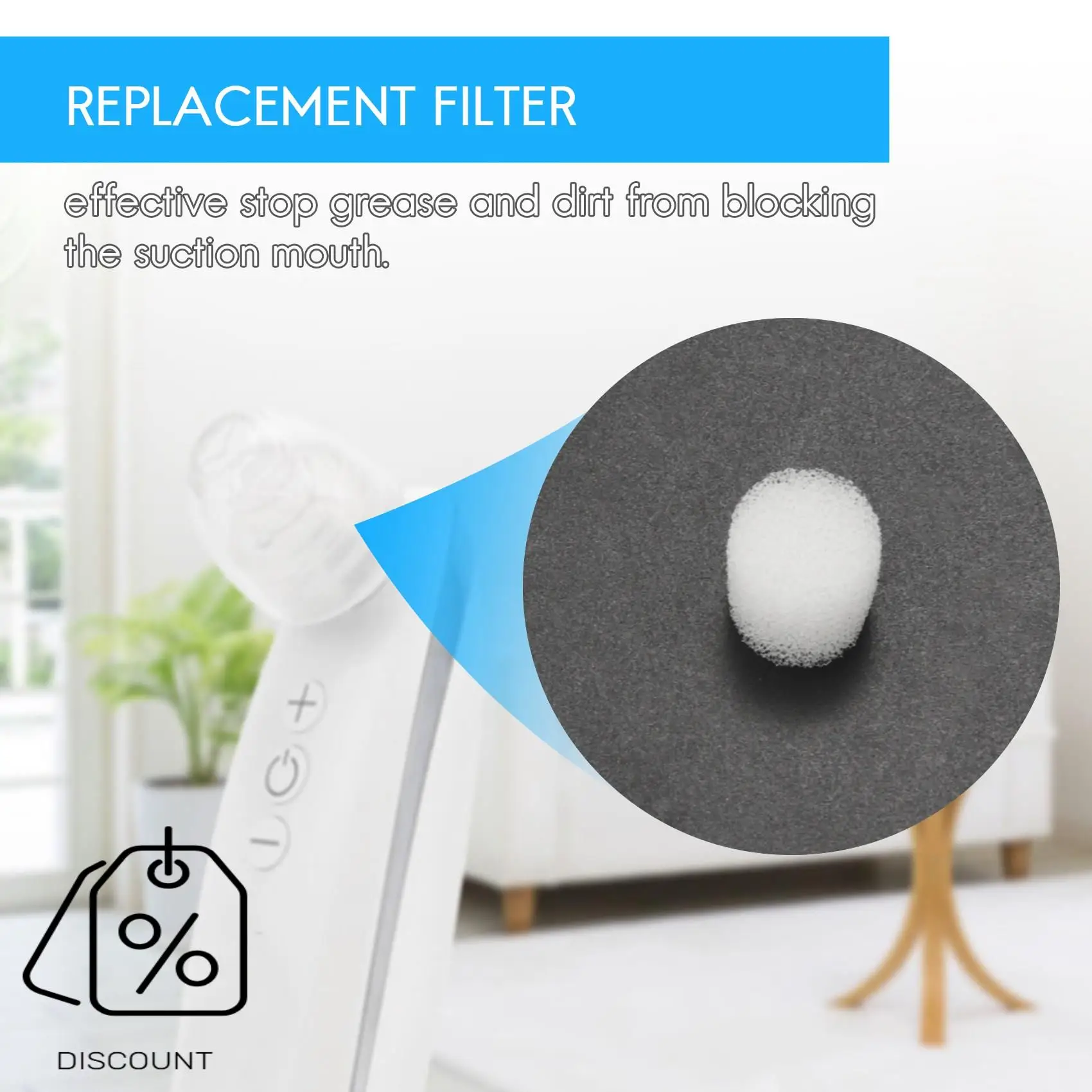 Éponge filtrante de remplacement pour nettoyeur de pores, dissolvant de points noirs, accessoires de Machine d'aspiration, A83G-300Pcs