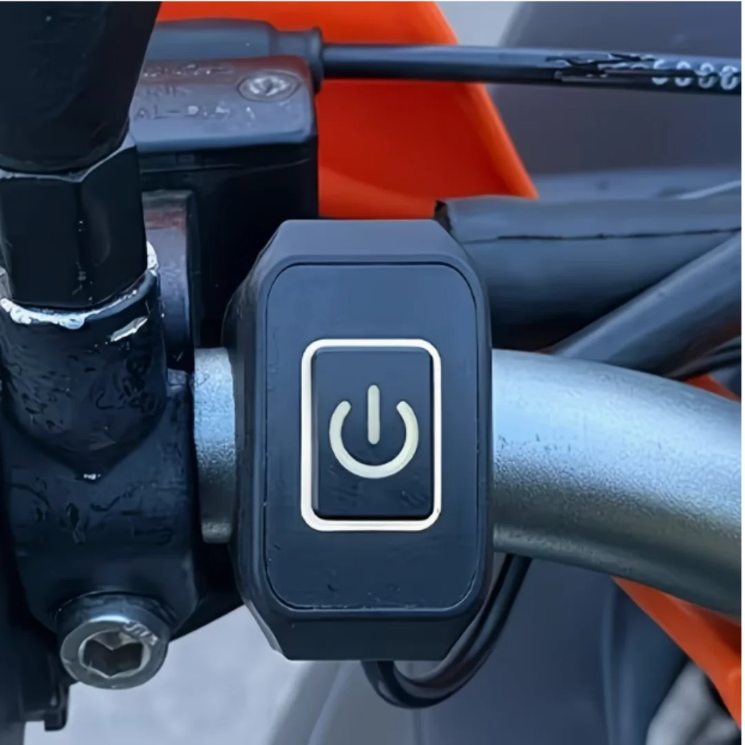 1pc Universal Motorcycle Handlebar Switch with LED Light, 1-Button ON/OFF Push Button Switch for Motorbike Scooter ATV