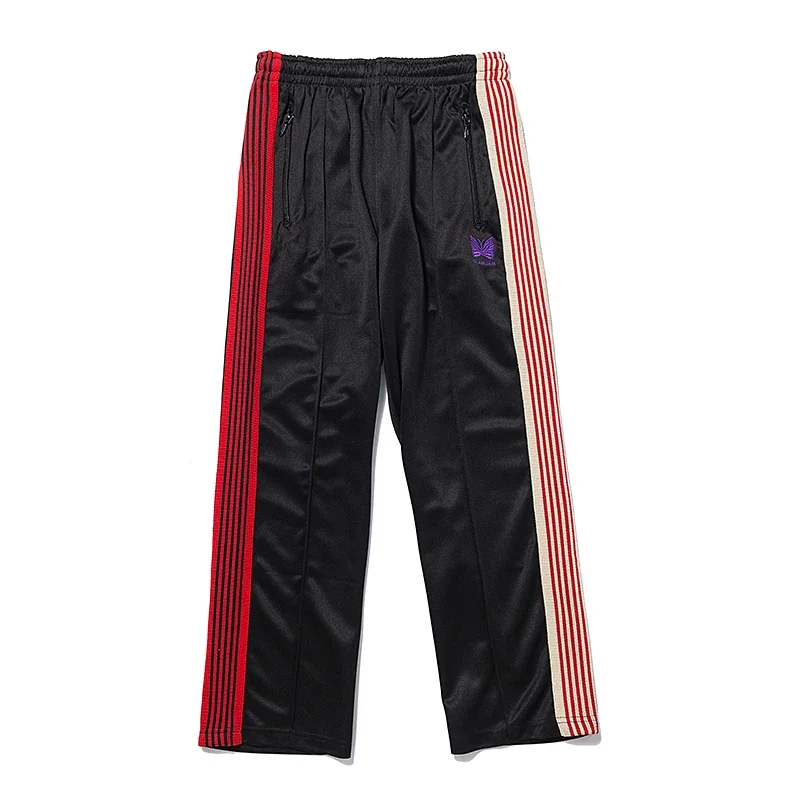 Arrival Trousers Butterfly Embroidery Webbing Track Stripe Sweatpants Zipper Oversize Classic Black Men Women 1:1 Pants