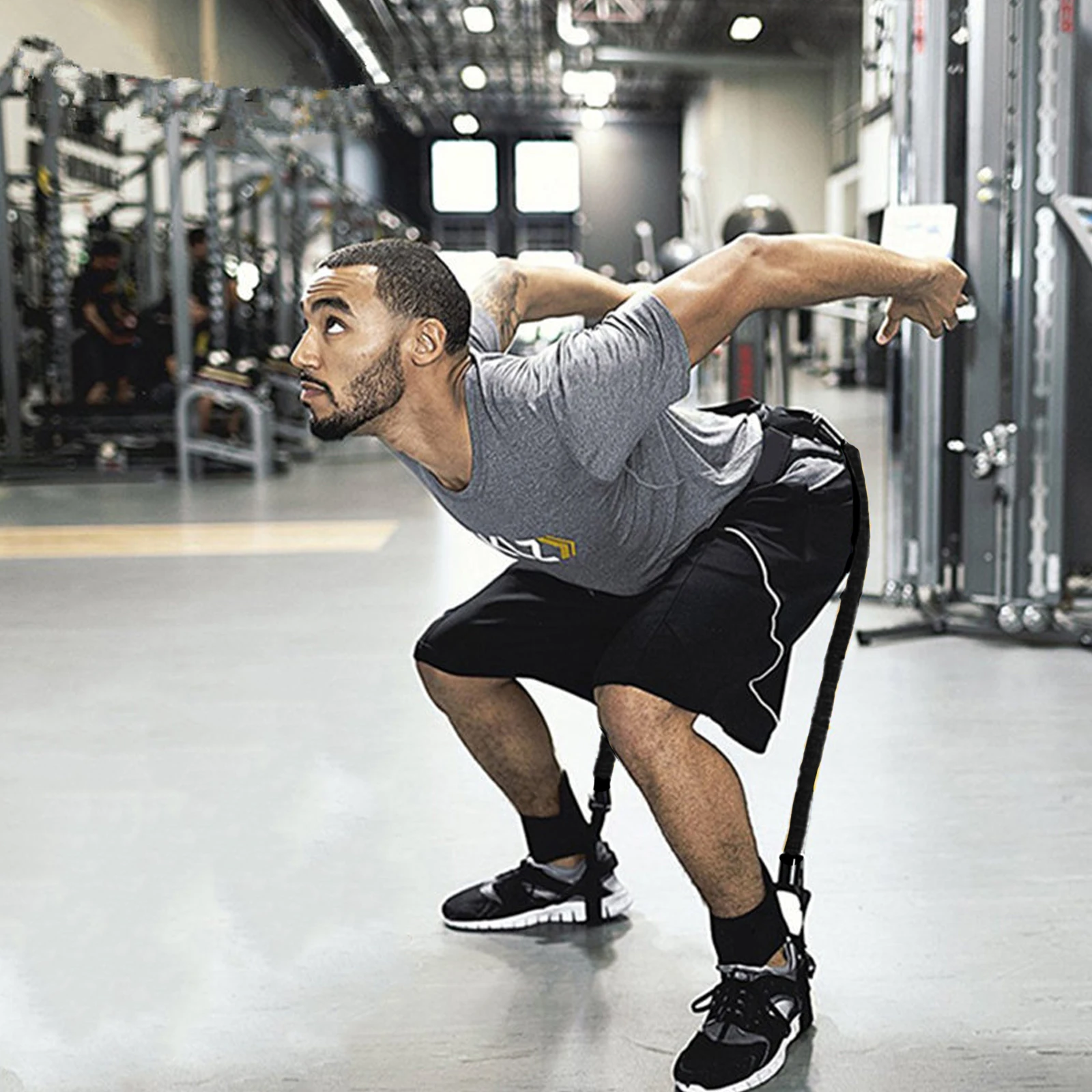 

Portable Basketball Trainer Vertical Jump Training Device Leg Muscle Strength Resistance Bands Leg Tensioner Elastic Exercise