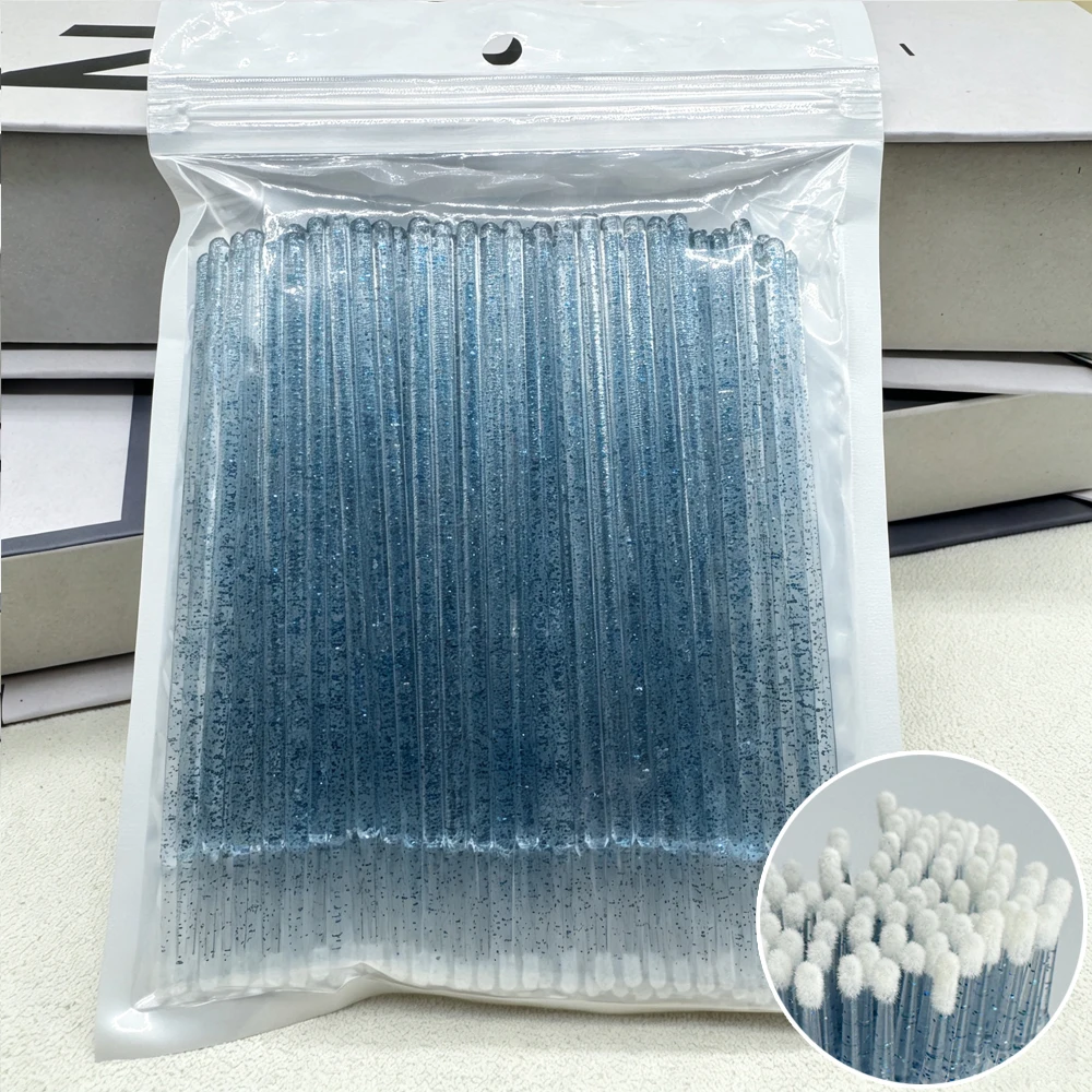 Disposable Eyelash Brushes Swab 100pcs Micro brushes Eyelash Extension Tools Individual Eyelashes Removing Tools Applicators