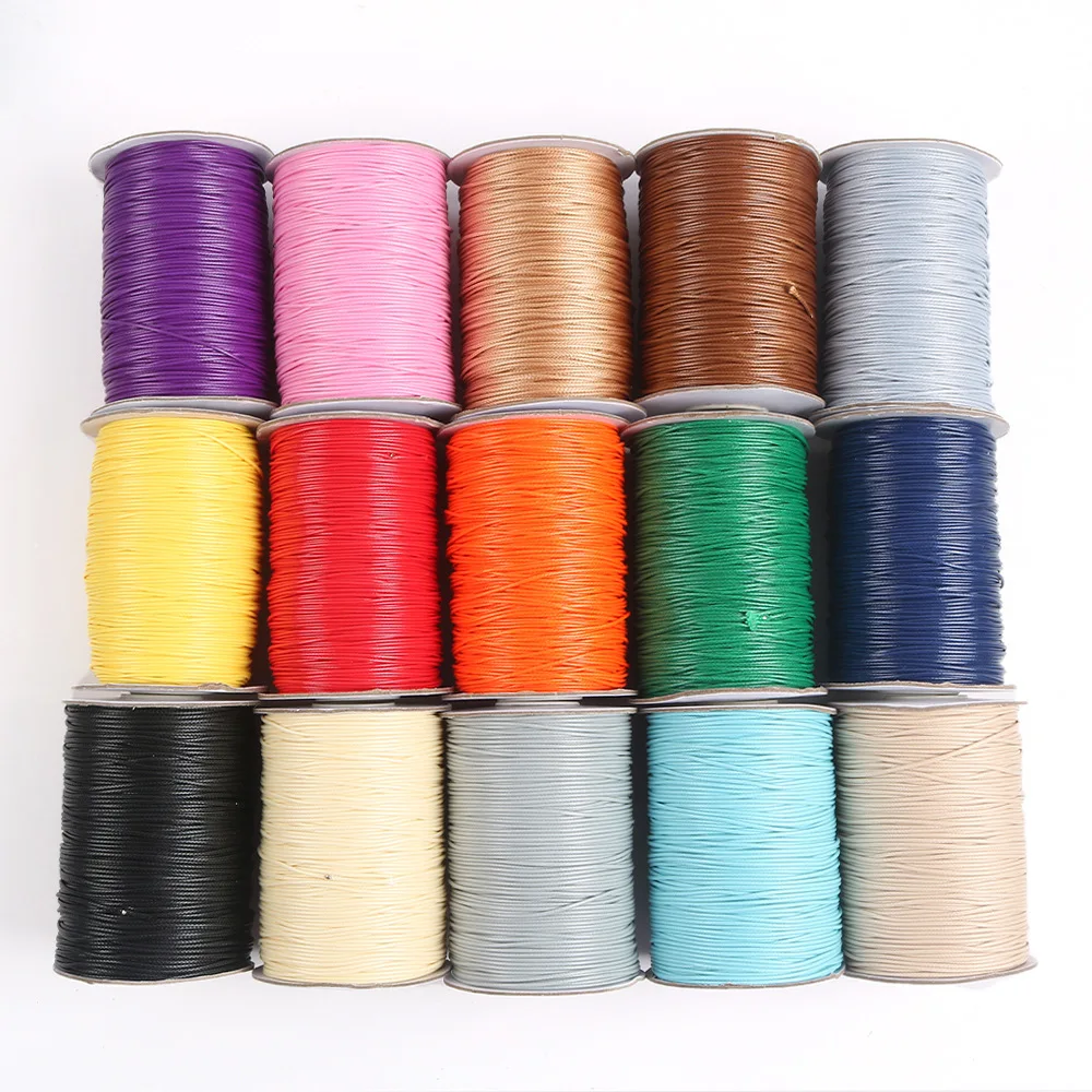 

0.5/.8/.0/1.2/1.5/2.0mm Coloured Waxed Cord Waxed Thread String Strap For DIY Craft Necklace Bracelet Jewelry Making Accessories