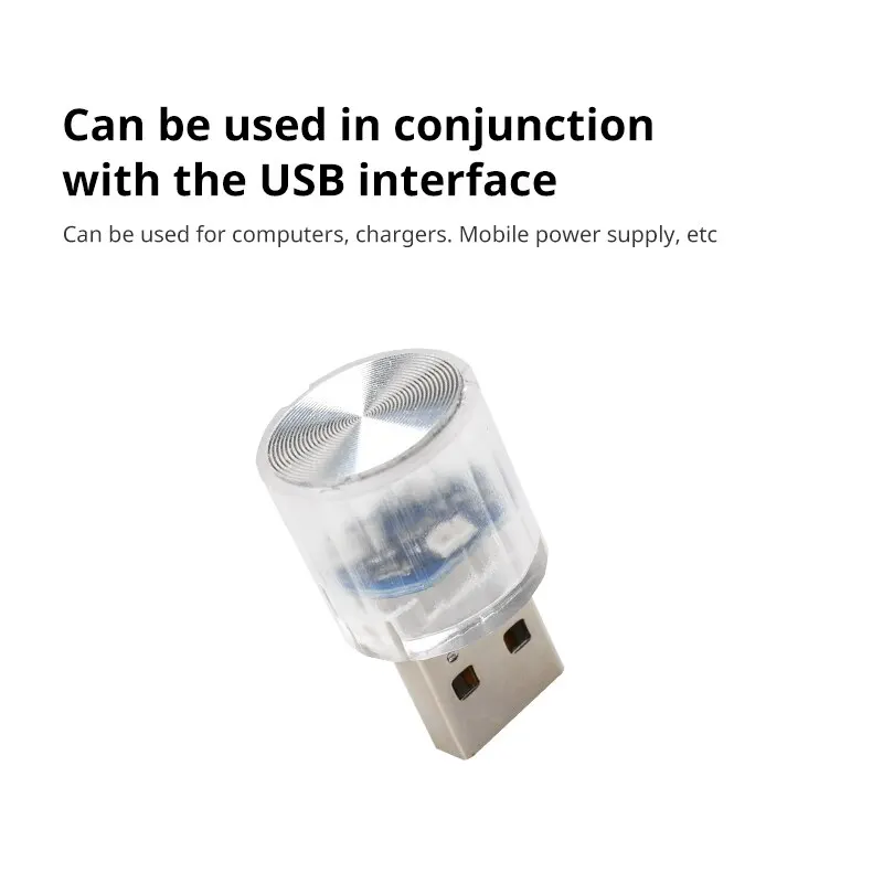 ไฟ LED สร้างบรรยากาศแบบ USB ขนาดเล็กสำหรับใช้ในรถเพื่อการตกแต่งสภาพแวดล้อมภายในเครื่องคอมพิวเตอร์อัตโนมัติแบบพกพาปลั๊กไฟสำหรับใช้คอมพิวเตอร์