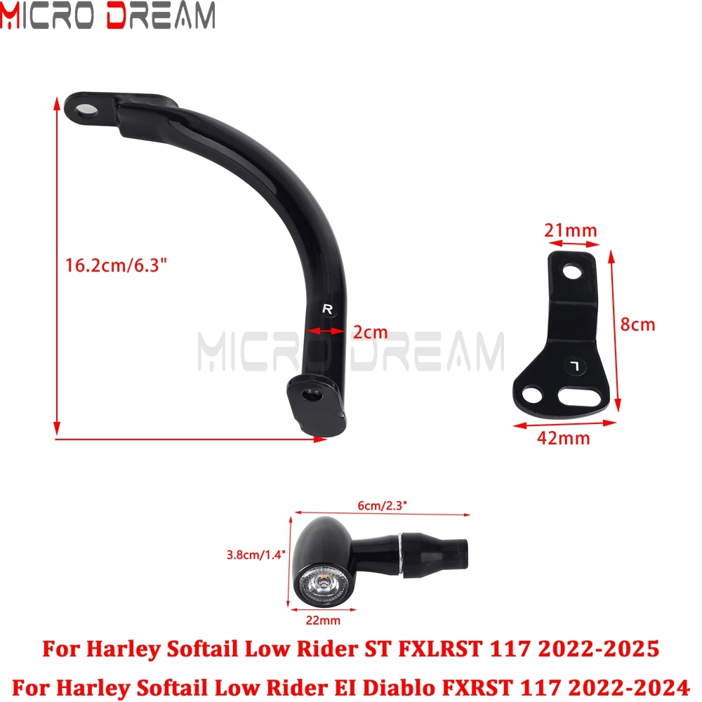 ل 2022-25 هارلي سوفتيل منخفض رايدر FXLRST FXRST 117 دراجة نارية هدية دعم بار الجبهة قوس جبل عدة ث/LED بدوره إشارات #2